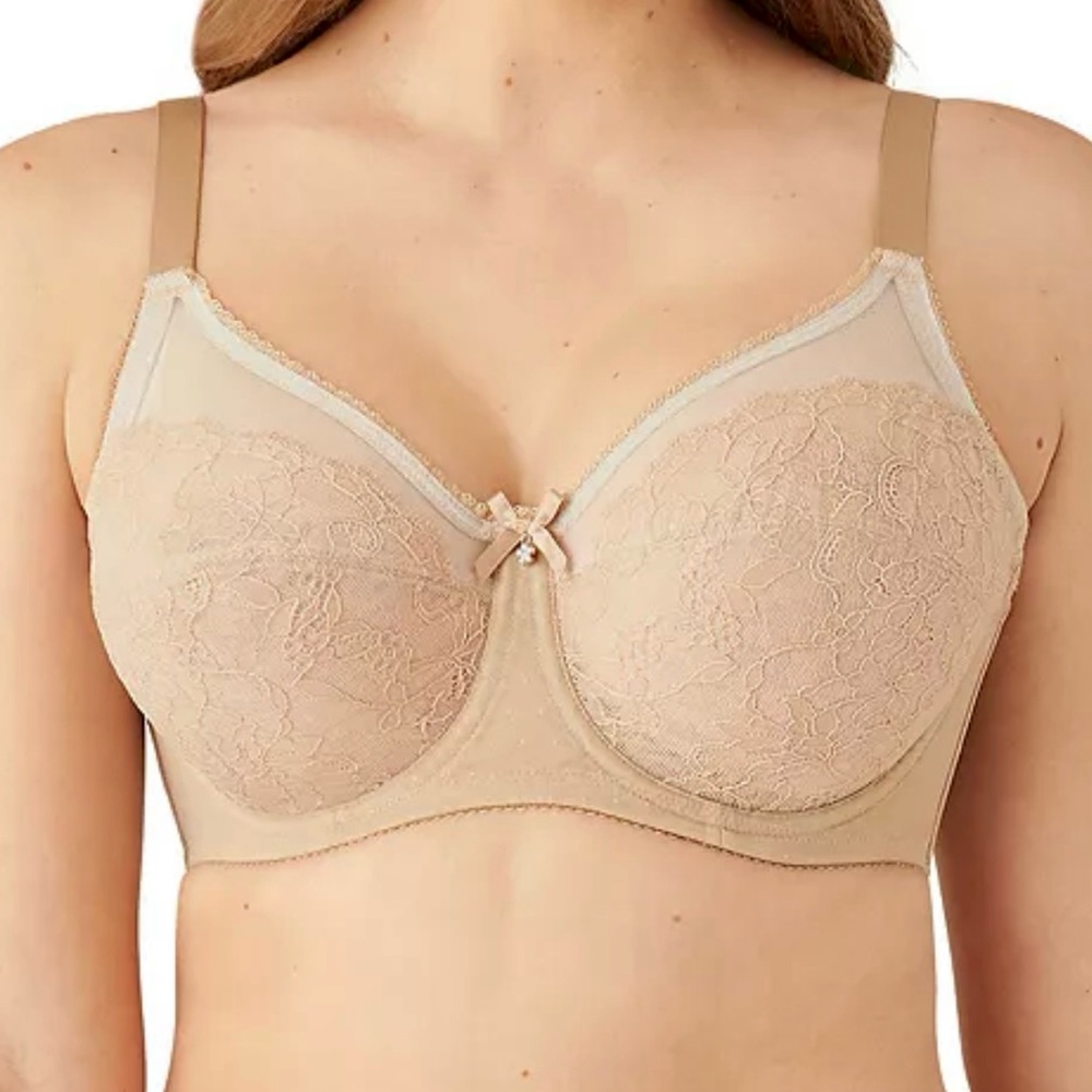 •Wacoal 42E Retro Chic Ultimate Lift Tan Underwire Bra! NEW!